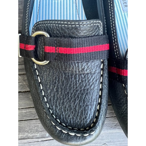 Vintage Tommy Hilfiger Black Grain Leather Loafers, sz 9 (but runs small!) - Picture 8 of 8
